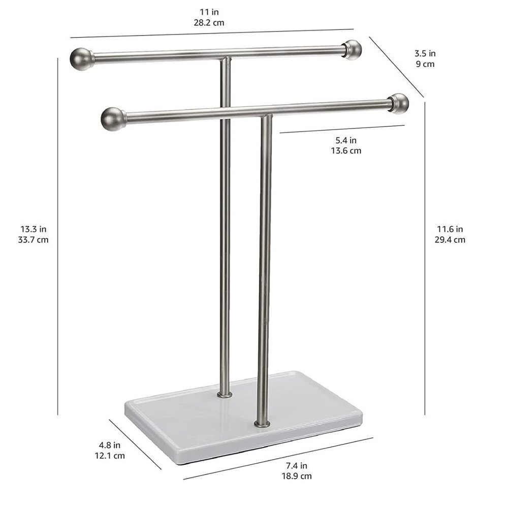 AMAZON BASICS Double-T Hand Towel and Accessories Stand 🛁 NEW!! - Picture 3 of 10